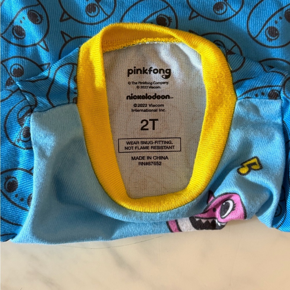 Pinkfong Baby Shark Blue 2-Piece Pajama Set Toddler Kids 2T Long Sleeve - Picture 3 of 5